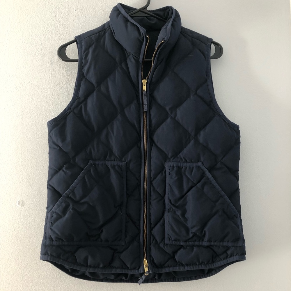 J. Crew Navy Quilted Puffer Vest